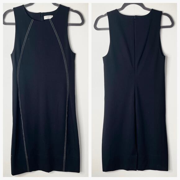 Aritzia Babaton Miguel Black Contrast Seam Ponte Sheath Dress Sz 6 Workwear - Picture 1 of 13